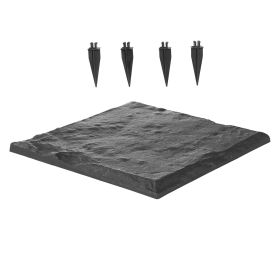 Garden Stepping Stones, 4Pcs 15.5 x 15.5 in, Decorative Stepping Stones with Stakes, Weather-Resistant Plastic Pathway Pavers, Smooth Surface