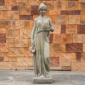 Tall Gray Magnesium Oxide Garden Sculpture, Outdoor Decorative Statue