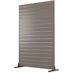 HDPE Outdoor Privacy Screen, 47.2"W x 68.5"H Decorative Privacy Fence Screen with Stand and 6 Panels, Brown