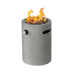 Afterglow 10,000 BTU Tabletop Propane Fire Pit, Oxide Gas Fire Column, Portable Outdoor Fireplace with Lava Rocks for Patio Balcony Garden