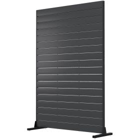 HDPE Outdoor Privacy Screen, 47.2"W x 68.5"H Decorative Privacy Fence Screen with Stand and 6 Panels, Black