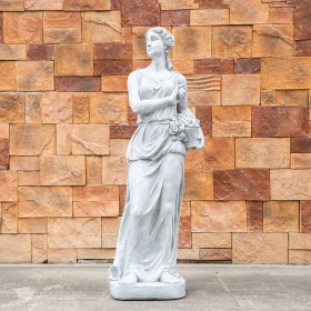 White Magnesium Oxide Garden Sculpture, Elegant Outdoor Decorative Statue