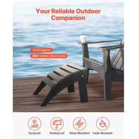Adirondack Ottoman, 18.7L x 19.7W x 13H Inch HDPE Plastic Folding Adirondack Ottoman, Weather-Resistant Foot Rest for Adirondack Chair
