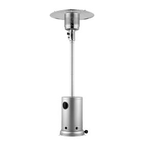 Patio Heater for Outdoor Use, 50000BTU Propane Heater Tall Hammered With Round Table Design, Metal Burner and Wheels