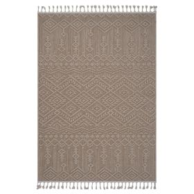 Guros Collection 5.3X7.6 Natural / Traditional Indoor / Outdoor Area Rug Modern, Contemporary, Non-Shedding & Easy to Clean, Ideal for Living Roo