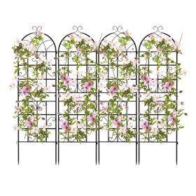 2/4 Pack 71 x 20 Inch Metal Garden Trellis for Climbing Plants (Color: black, size: Set of 4)