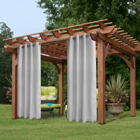 Outdoor Curtain top and bottom with grommets (size: Grey)